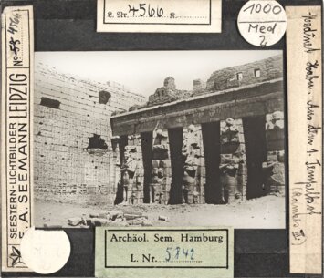Vorschaubild Medinet Habu. Aus dem 1. Tempelhof (Ramses III.) Diasammlung